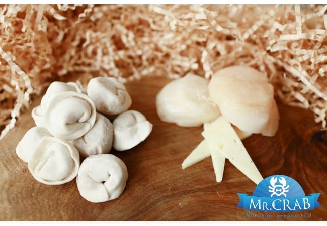Пельмени из гребешка (ручная лепка)